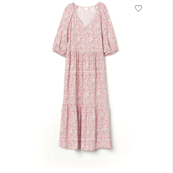 H&M Dresses Hm Floral Puff Sleeve Dress Poshmark